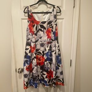 Red, white, & blue floral dress